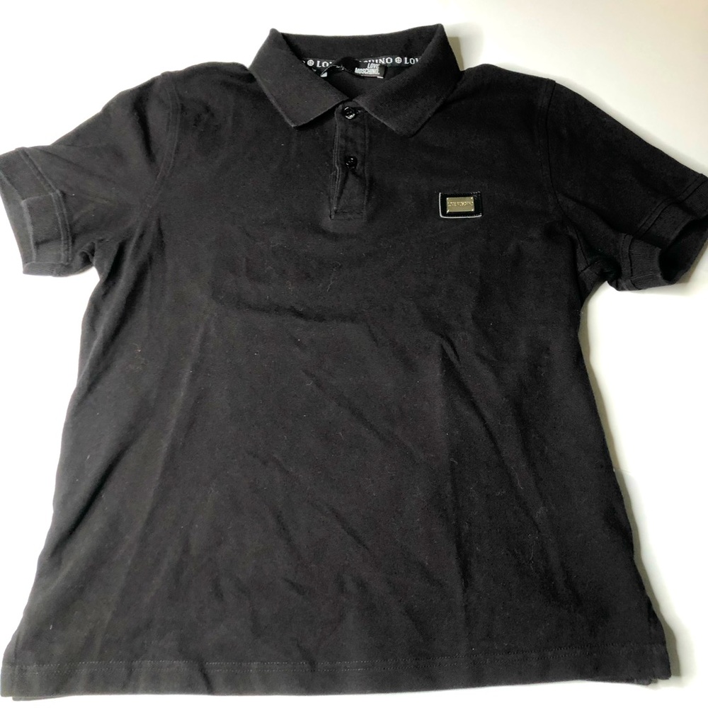 Love Moschino Mens Black Polo Shirt Sz Medium